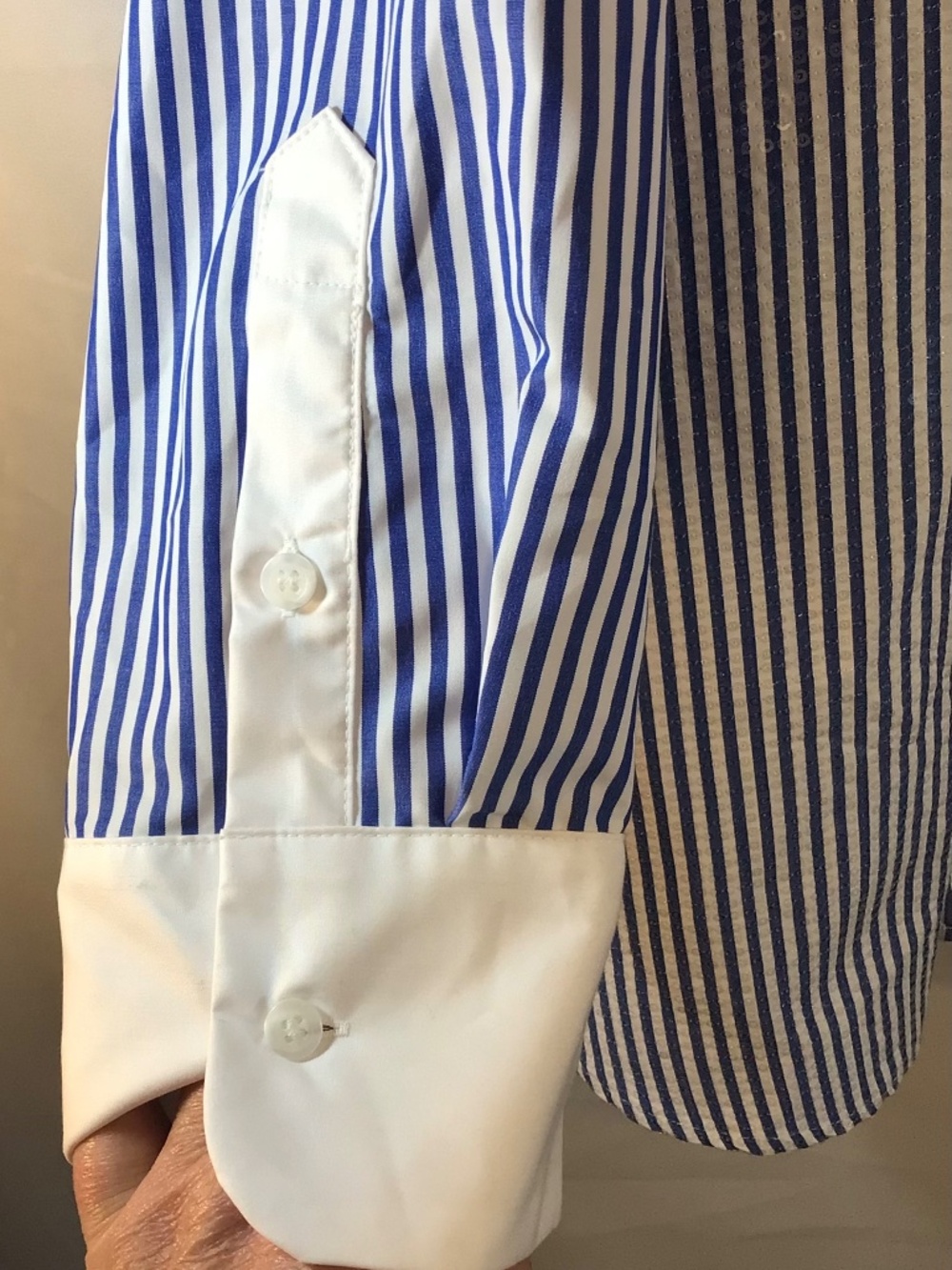 Lane Bryant Stripe Sequin Button Down Shirt 22/24 Contrast Cuff Holiday Party - Picture 7 of 14